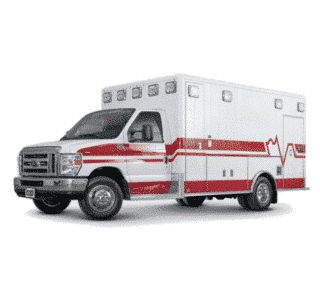 Une ambulance de type III de la marque Arrow Manufacturing